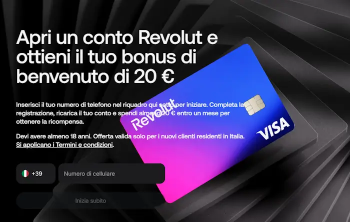 Revolut bonus benvenuto 20€