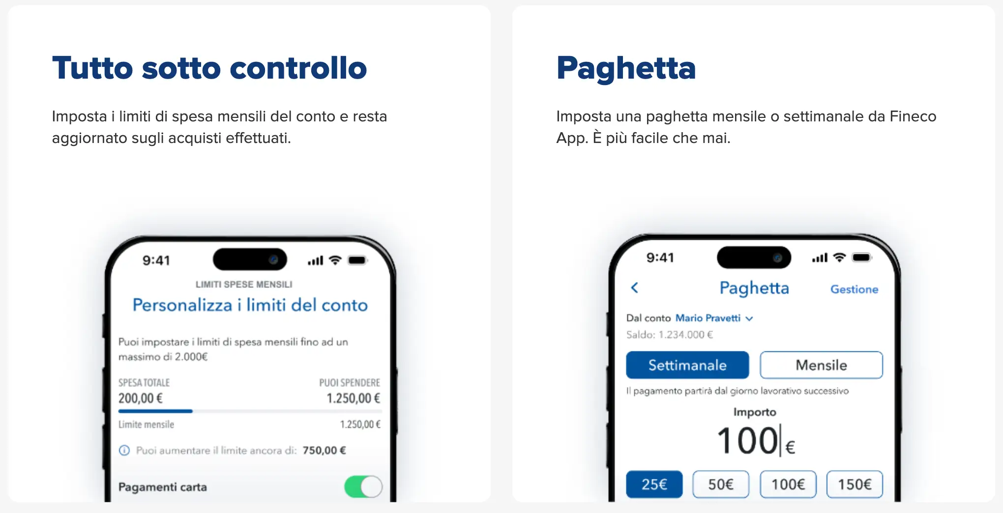 fineco minorenni funzionalità